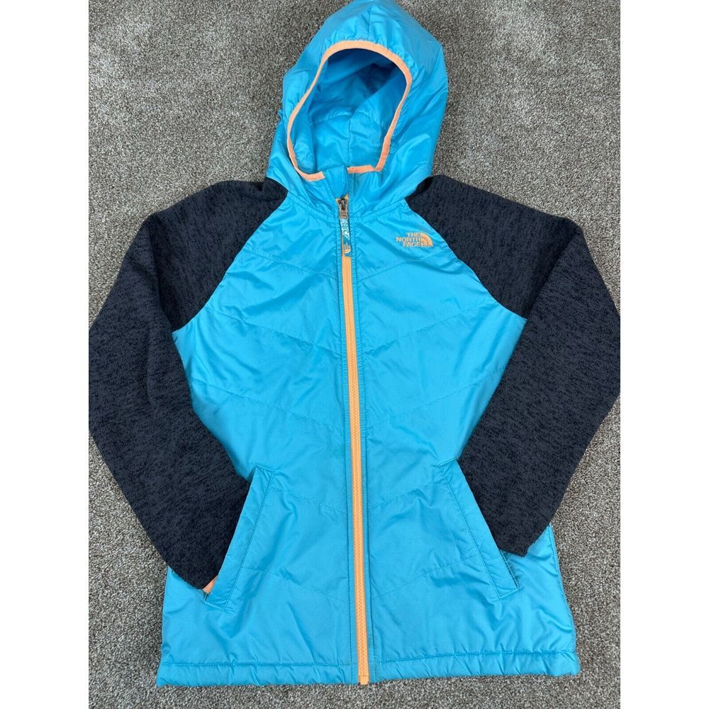 The North Face Kids Quilted Sweater Fleece Hoodie Jacket Girl's Size L (14/16)